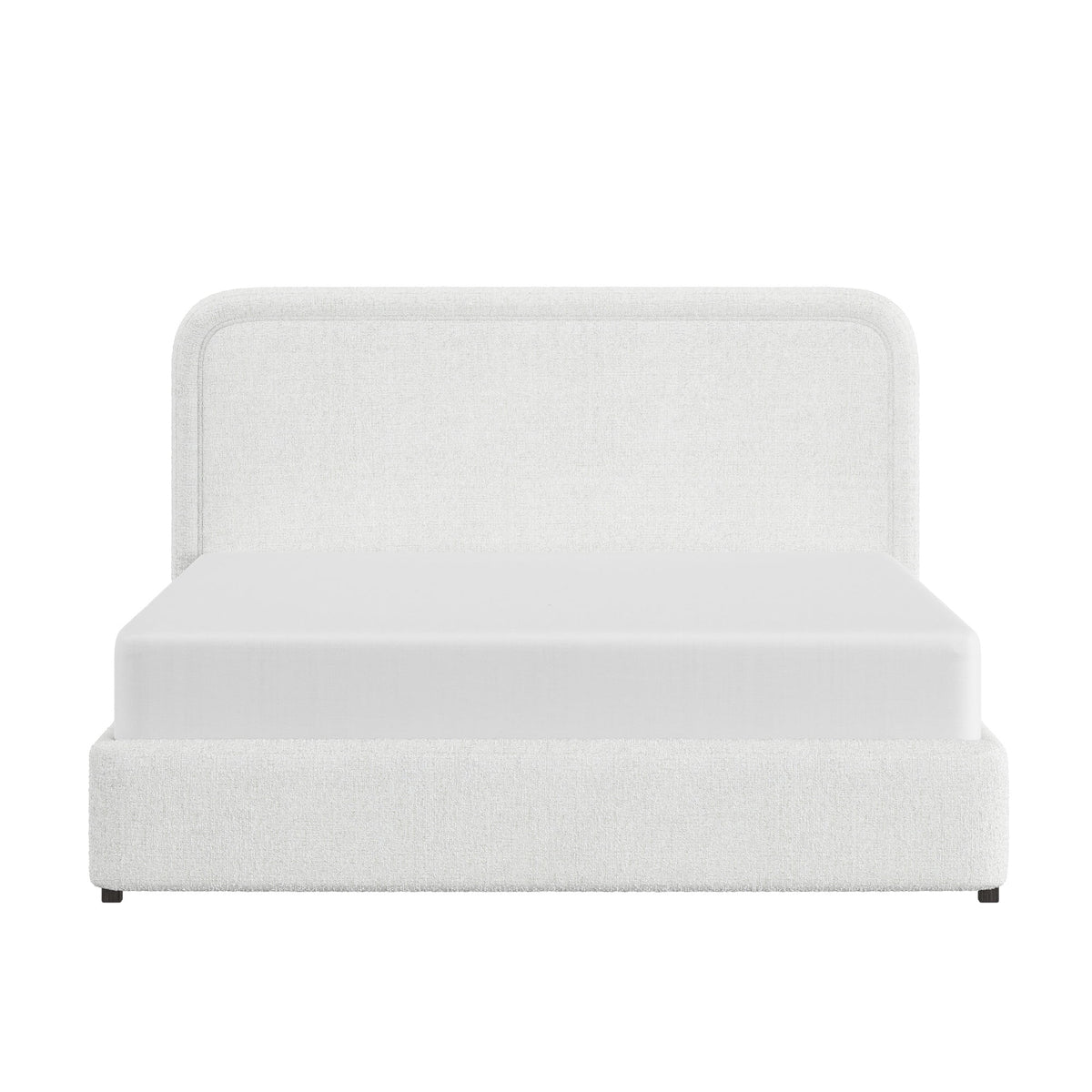 Queen Boucle Platform Bed T4246