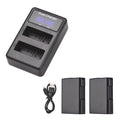 7.4V 1500mAh Camera Battery 2pcs with LED Dual Charger P5630